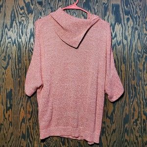 CABI Foldover Split Neck Poncho Style Sweater #3011 Size XS Marbled Orange